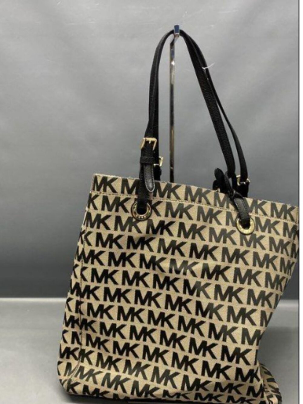 Michael Kors Jet Set Signature Monogram Jacquard Tote Bag – Beige/Black